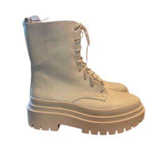 Cool Planet by Steve Madden Cream Combat Boots 7.5W | Chunky Lug Sole